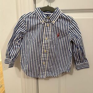 Polo by Ralph Lauren Kids Blue and White Striped Button Down Shirt
